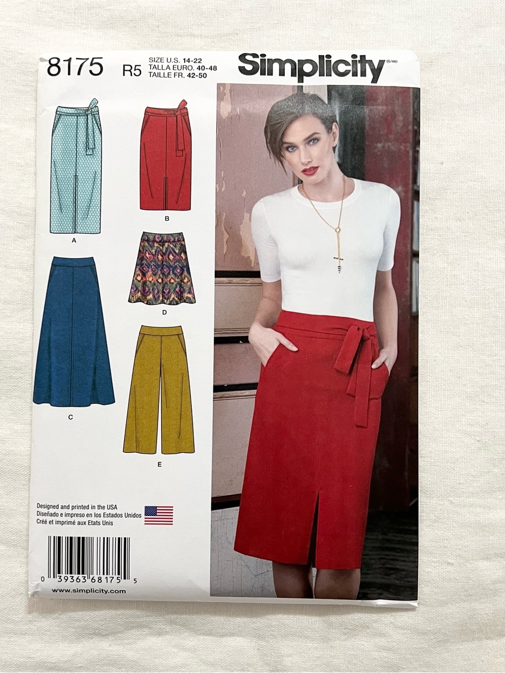 Simplicity 8175 Skirt & Pants Sewing Pattern Size 14-22